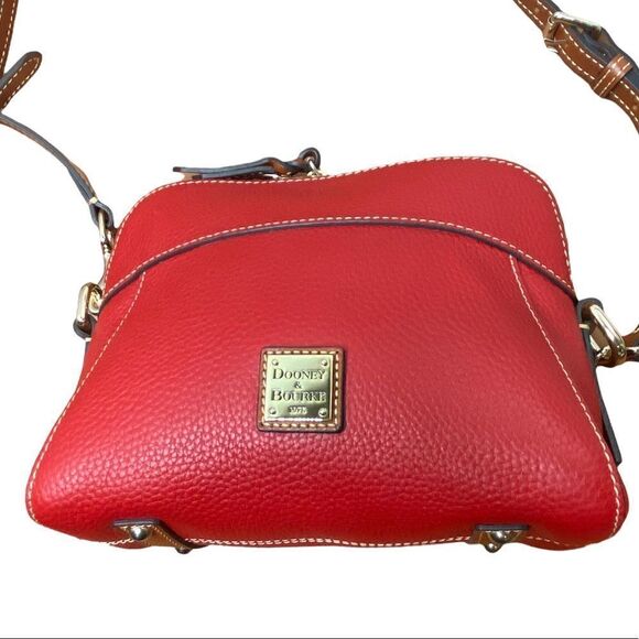 Dooney & Bourke Saffiano Cameron Pebble leather Crossbody in tomato red NWOT COA - Picture 3 of 16